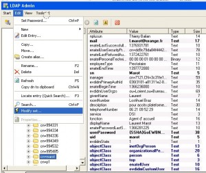 LDAP Admin  / Edit > Modify Set